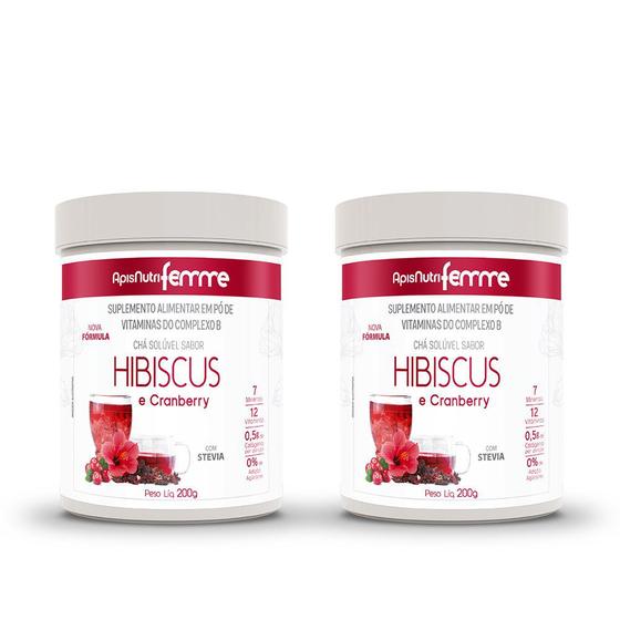 Chá de Hibiscus Sabor Cranberry com Mix de VitaminasMineraisColágeno Hidrolisado Solúvel Kit