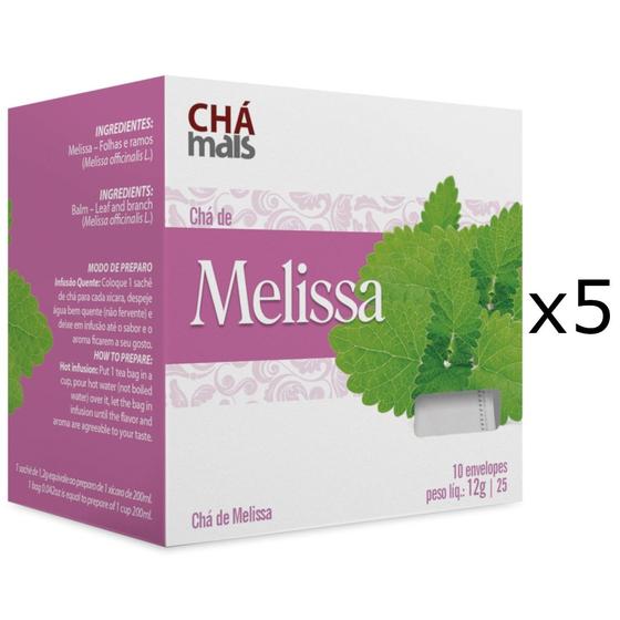 Imagem de Chá de Melissa Kit com 5 Caixas de 10 Sachês cada