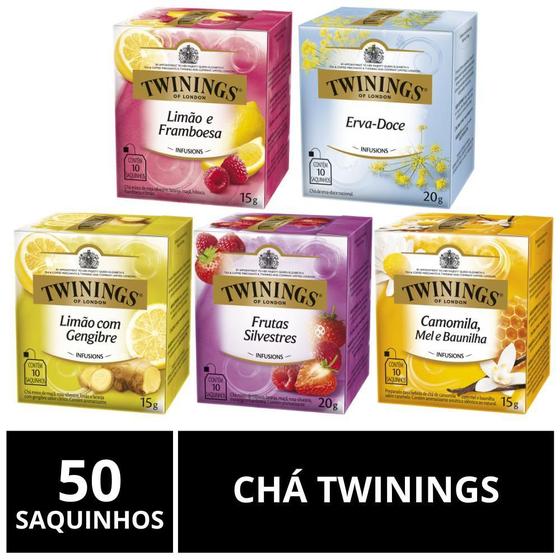 Imagem de Chá Importado, Twinings, 5 Caixas Com 10 Saquinhos