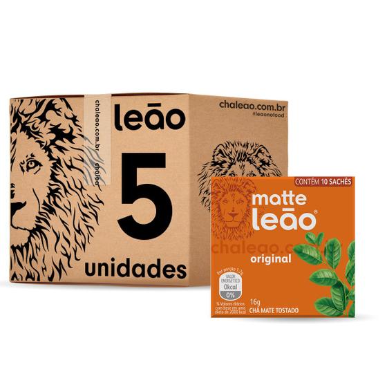 Imagem de Chá Leão - Chá Matte com 10 Sachês - Kit Com 5 Caixas 50 Sachês