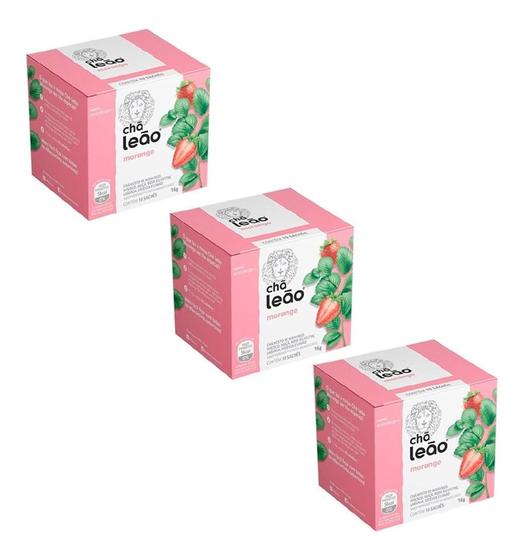 Imagem de Chá Leão Morango Em Sachê 20 G 10 U Kit 3