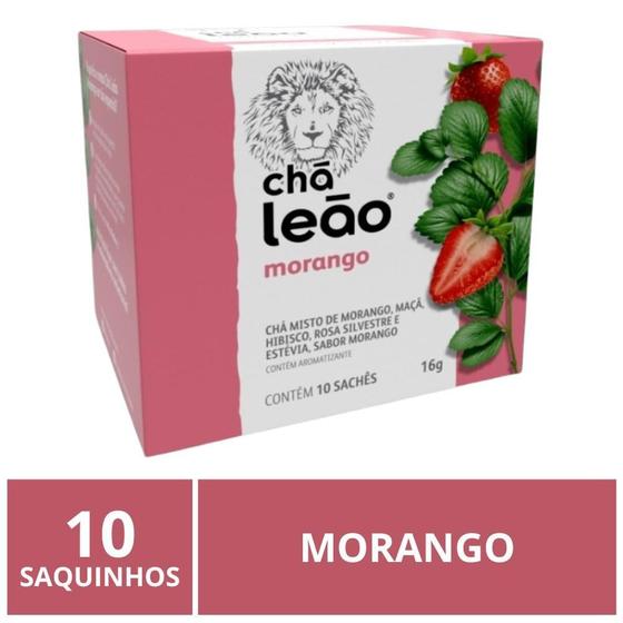 Imagem de Chá Leão, Morango Premium, 10 Saquinhos