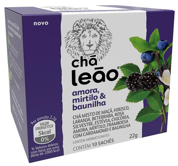 Imagem de Chá Leão Premium - Amora, Mirtilo e Baunilha 10 Sachês