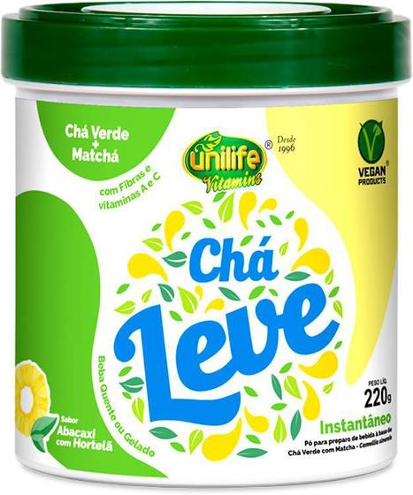 Imagem de Chá Leve (Chá Verde + Matchá) Abacaxi com Hortelã Unilife 220g
