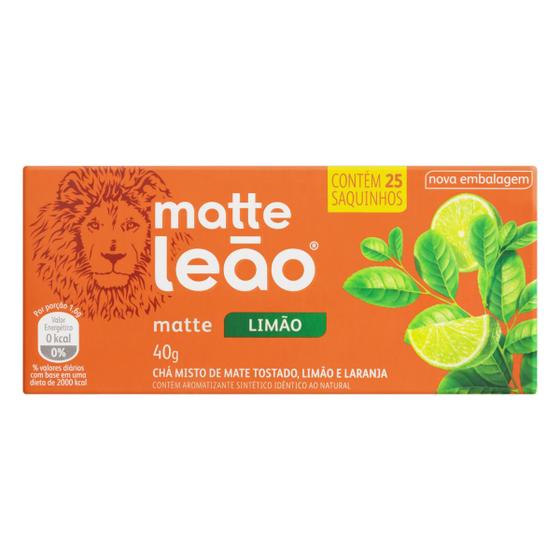 Imagem de Chá Matte Leão Mate Limão Em Sachê 40 G 25 U