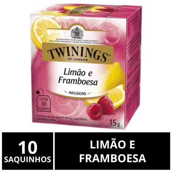 Imagem de Chá Twinings, Chá Limão e Framboesa, Caixa com 10 Saquinhos