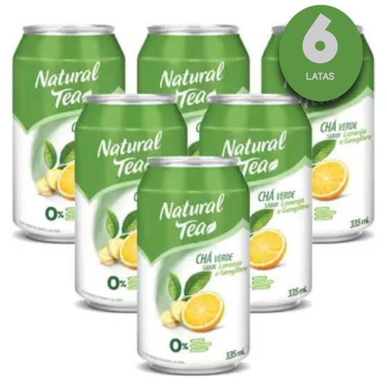 Imagem de Chá Verde Com Laranja E Gengibre Natural Tea 335Ml (6 Latas)