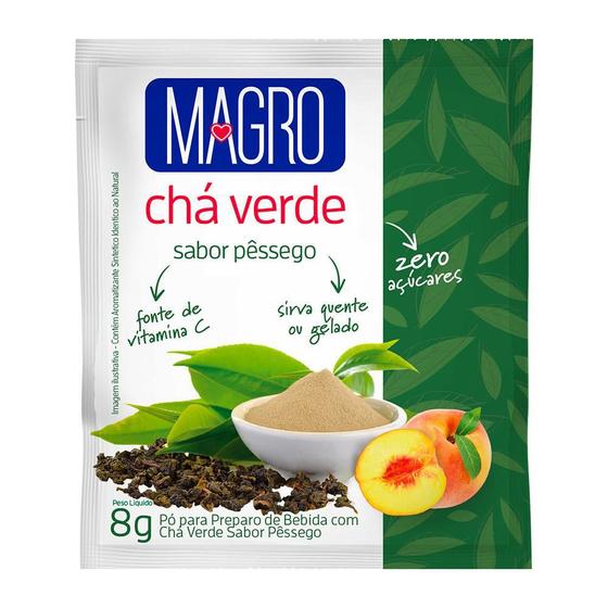 Imagem de Chá Verde Magro Sabor Pêssego Zero Açúcares 8g