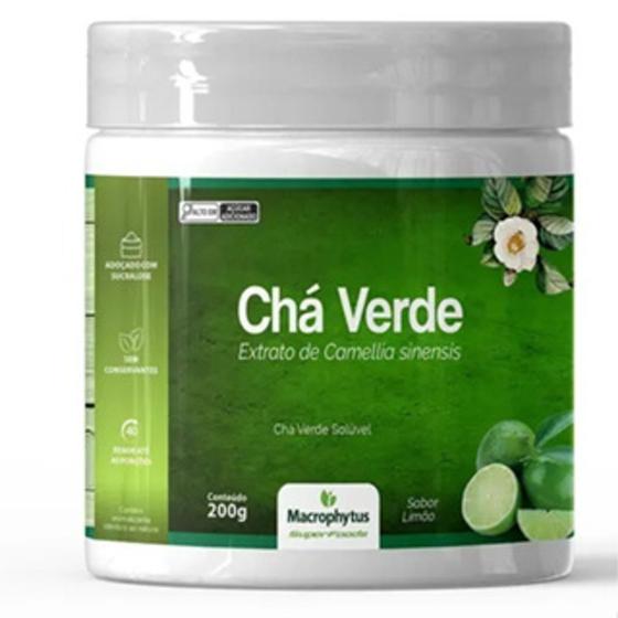Imagem de Chá Verde Solúvel (Sem Conservantes) Sabor Abacaxi com Hortelã - Macrophytus 200g