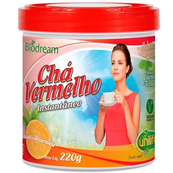 Imagem de Chá vermelho solúvel 220g sabor Tangerina Unilife