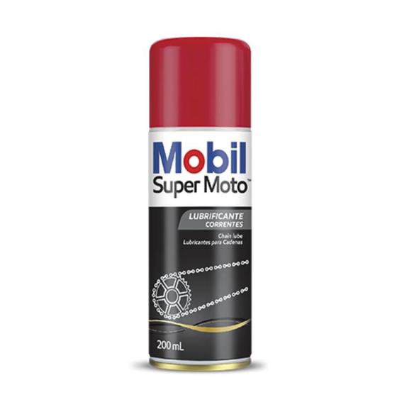 Imagem de Chain Lube Spray Lubrificante Correntes Motos Quadriciculos Bicicletas Alto desempenho Mobil Super Moto 200ml