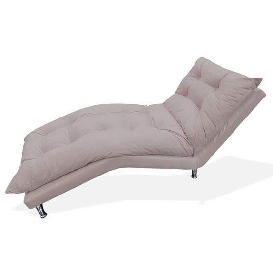 Imagem de Chaise Divã Espreguiçadeira Estofada Salão de Beleza Diva Suede Rose - DL Decor