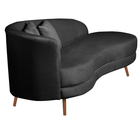 Imagem de Chaise Longue Divã Emili em Madeira de Reflorestamento 160cm Veludo VS Decor