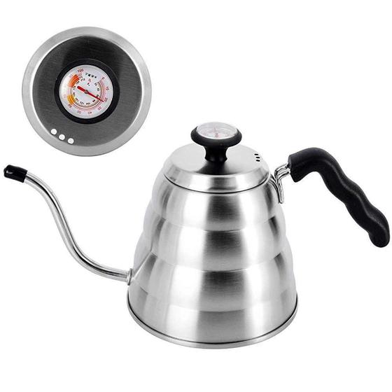 Chaleira Bico De Ganso Fino Barista Com Termômetro Lyca 1,2L ...