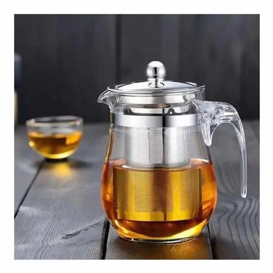 Chaleira Bule de Vidro Borossilicato com Infusor Aço Inox Resistente 600ml e 900ml Menor preço em Chaleira Bule de Vidro Borossilicato com Infusor Aço Inox Resistente 600ml e 900ml