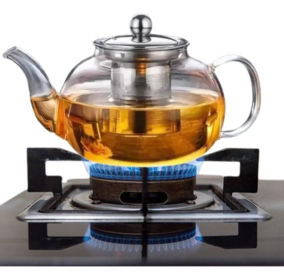 Chaleira Bule De Vidro Infusor Inox Para Chá 600ml Vai Ao Fogo Menor preço em Chaleira Bule De Vidro Infusor Inox Para Chá 600ml Vai Ao Fogo