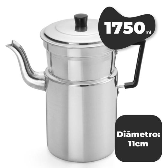 Imagem de Chaleira Bule em Aluminio Clássica Capacidade 1.75L c/ Alça - Erca