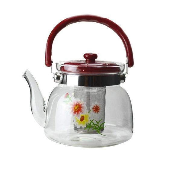 Imagem de Chaleira Bule Vidro Floral com Infusor 600ml