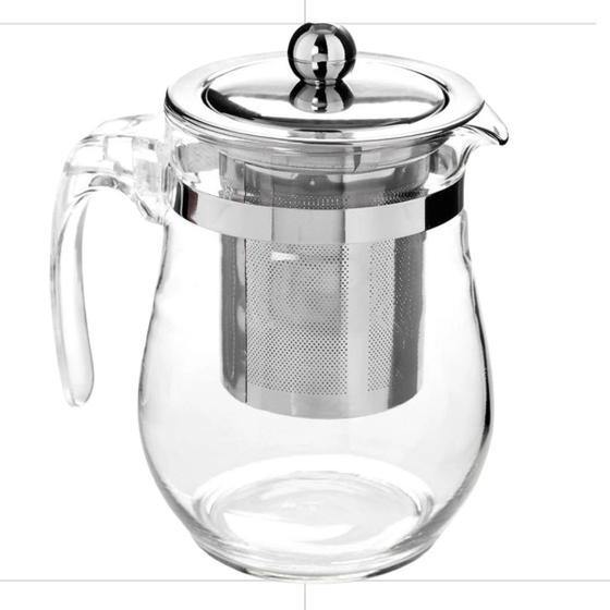 Imagem de Chaleira Bule Vidro Inox Com Infusor Chá 500ml