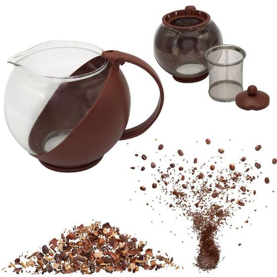 Imagem de Chaleira Com Infusor De Chá Café 750Ml Vidro E Aço Inox Bule