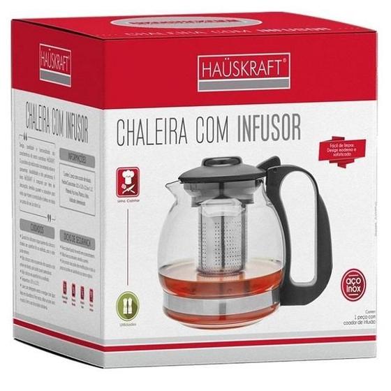 Imagem de Chaleira Com Infusor Vidro Chá Haskraft 1,2 Litros