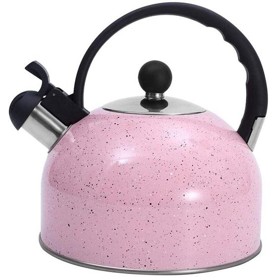 Chaleira de Chá com Assobio em Aço Inoxidável - Base Fina para Fogão - 2,5 Litros Imagem de Chaleira de Chá com Assobio em Aço Inoxidável - Base Fina para Fogão - 2,5 Litros