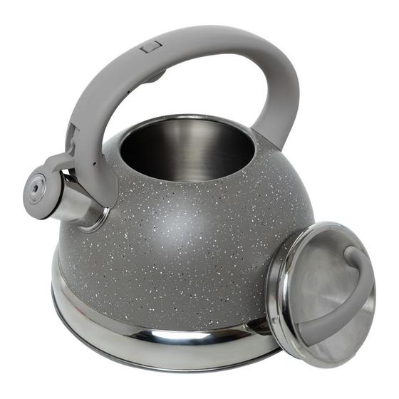 Chaleira de aço inox Lyor com tampa removível e cabo ergonômico