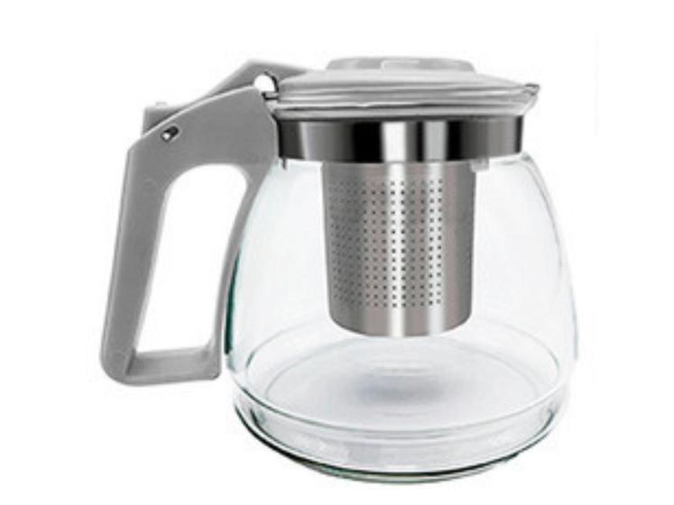 Imagem de Chaleira De Vidro Bule 950 Ml Infusor Inox Chá Café Cozinha