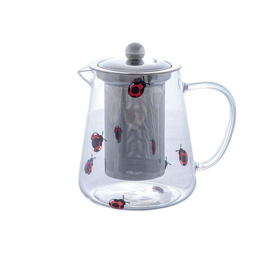 Imagem de Chaleira De Vidro Com Filtro De Aço Inox Ladybug 750Ml - LYOR