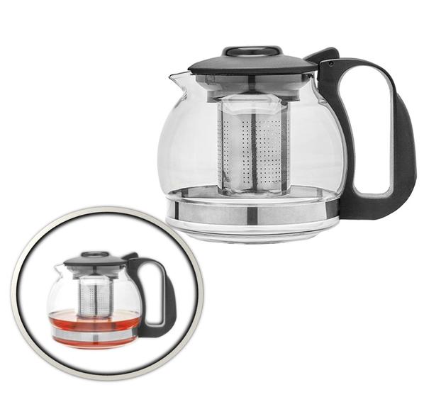 Imagem de Chaleira De Vidro Infusor Chá Café Bule 1,2 Litro Aço Inox