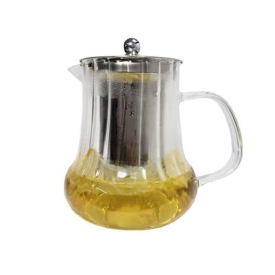 Imagem de Chaleira De Vidro Jarra Com Infusor Bule 550ml Coador Chá E Café Multiuso Moderno Pratico