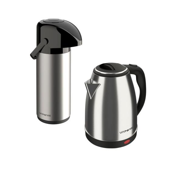 Imagem de Chaleira Elétrica 110V + Garrafa Térmica Café Chá 1L Inox