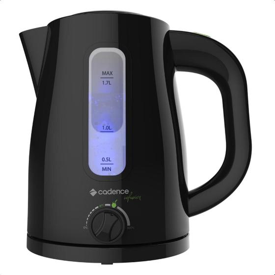 Chaleira Elétrica 1,7 Litros Preta Controle de Temperatura, Desligamento Automático e Base Antiderrapante Cadence Menor preço em Chaleira Elétrica 1,7 Litros Preta Controle de Temperatura, Desligamento Automático e Base Antiderrapante Cadence