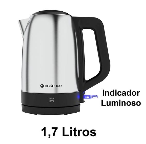 Imagem de Chaleira Eletrica Cadence Pure Inox 1,7 L 220V - CEL810-220