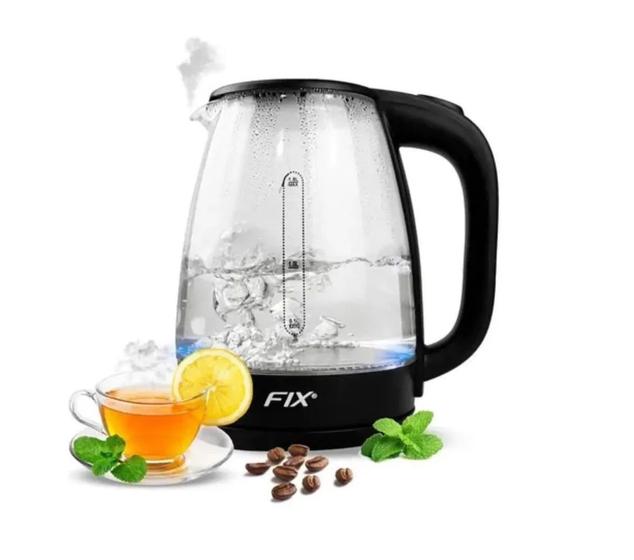 Chaleira Elétrica de vidro 1,8L base removível Vitreous Fix Menor preço em Chaleira Elétrica de vidro 1,8L base removível Vitreous Fix