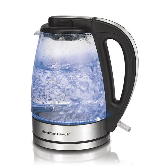 Chaleira Elétrica Hamilton Beach 1,7L Preta Com Vidro Menor preço em Chaleira Elétrica Hamilton Beach 1,7L Preta Com Vidro