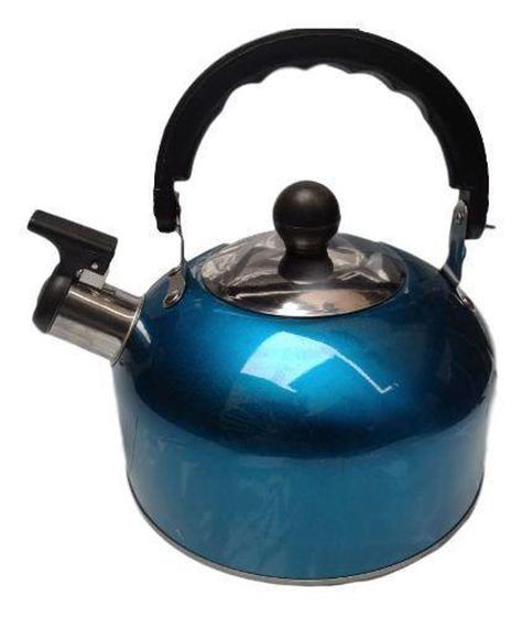 Chaleira Em Aço Inox Com Apito E Alça Térmica 2 Litros - 123 util Menor preço em Chaleira Em Aço Inox Com Apito E Alça Térmica 2 Litros - 123 util