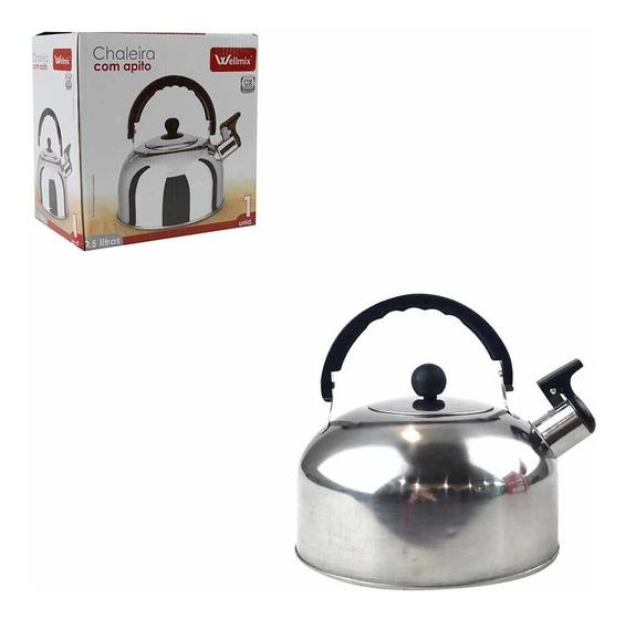 Chaleira Em Aço Inox Com Apito E Alça Térmica 2,5 Litros é boa?