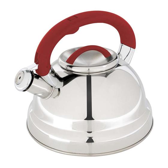 Chaleira Em Aço Inox Mor Vermelho 3 Litros Fundo Triplo Diletta Menor preço em Chaleira Em Aço Inox Mor Vermelho 3 Litros Fundo Triplo Diletta