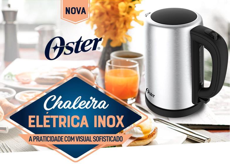 Imagem de Chaleira Garrafa Bule Elétrica Oster Em Inox 1,7 Litros