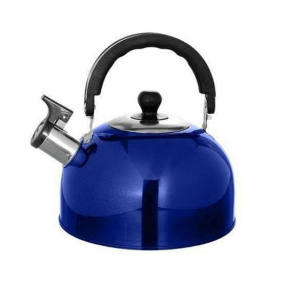 Imagem de Chaleira inox color com alça e bico com apito 2l para água café chá