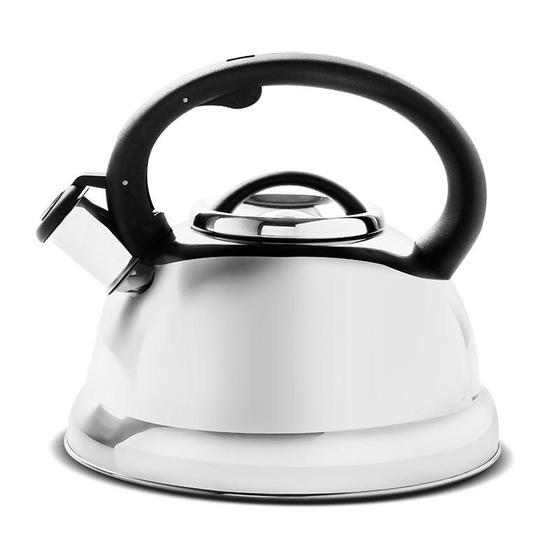 Imagem de Chaleira Inox Com Apito 2,7 Litros Brinox Linha Roma Bule Portátil Com Alça Para Fogão A Gás Indução Elétrico