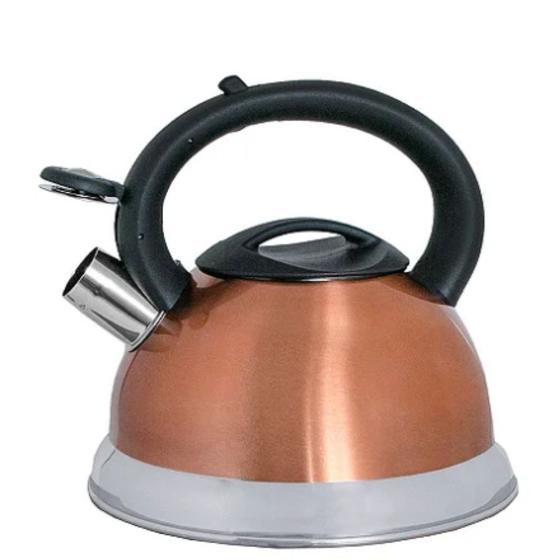 Imagem de Chaleira Inox Gold 3l Dourada Fundo Duplo com Indução e Apito A5 4324-3