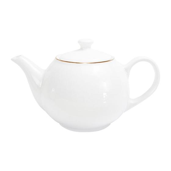 Imagem de Chaleira Royal em Porcelana com Borda Dourada 900ml - Hauskraft