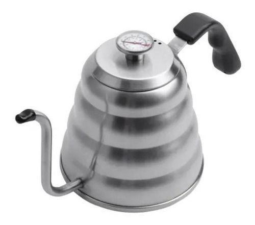 Chaleira tipo hario inox termômetro bule pescoço de ganso 1,2l Menor preço em Chaleira tipo hario inox termômetro bule pescoço de ganso 1,2l