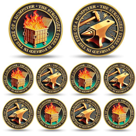 Imagem de Challenge Coin IELCJJ "Dumpster Fire" - 10 Unidades de Aço