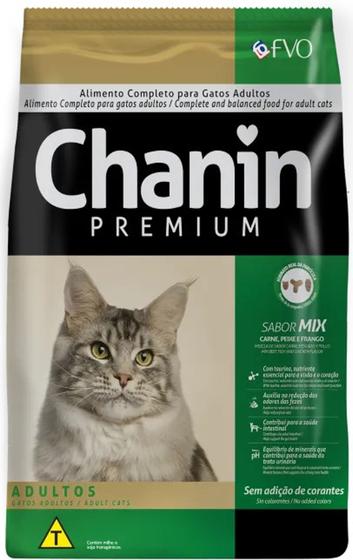 Imagem de Chanin Mix Gatos Adultos Sabor Carne Peixe e Frango 10,1kg