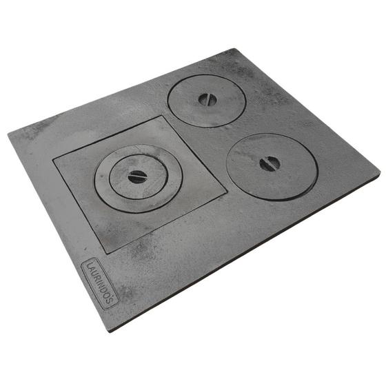 Chapa De Ferro Fundido 69x49cm Grande 3 Bocas Fogão A Lenha - LAURINDO ...