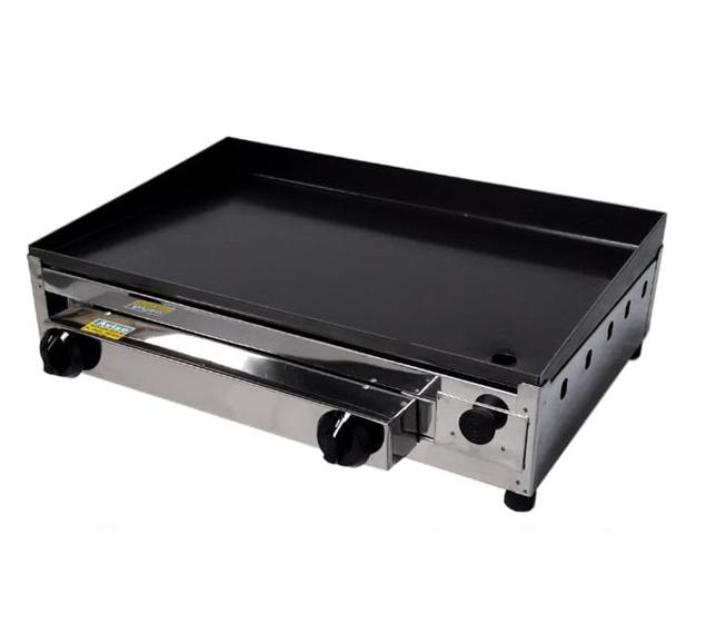 Imagem de Chapa de Lanche 40x60 a gás Inox Ferro Fundido Profissional JBC Eletro