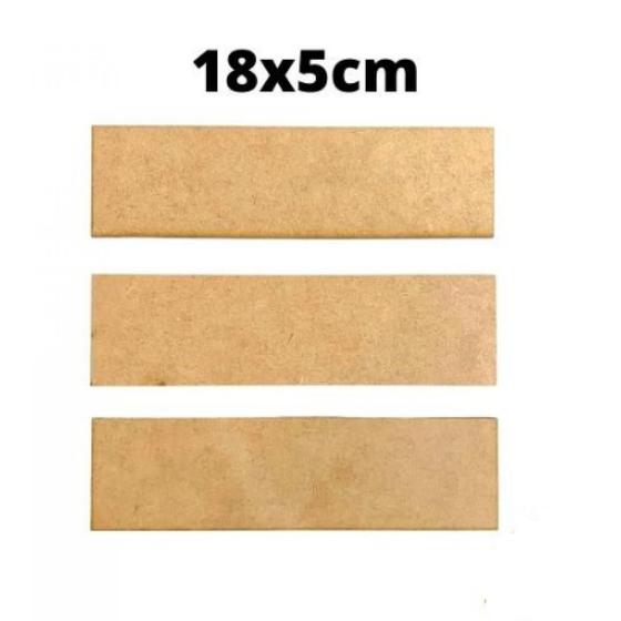 Imagem de Chapa em MDF retangular 18x5cm MDF  3mm c/8 pcs artesanato